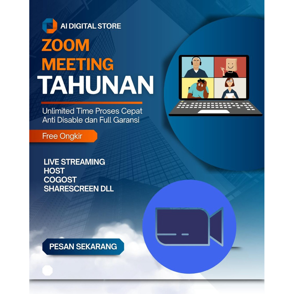 Akun Upgrade Zoom Meeting Pro 100 Peserta Tahunan ANTI DISABLE FULL GARANSI