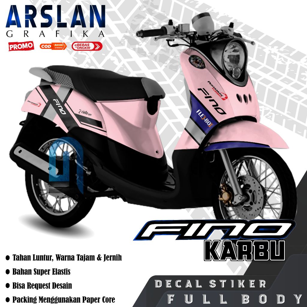 Decal FINO KARBU Full Body - Stiker Motor FINO KARBU Aksesoris - Variasi Keren Racing Style