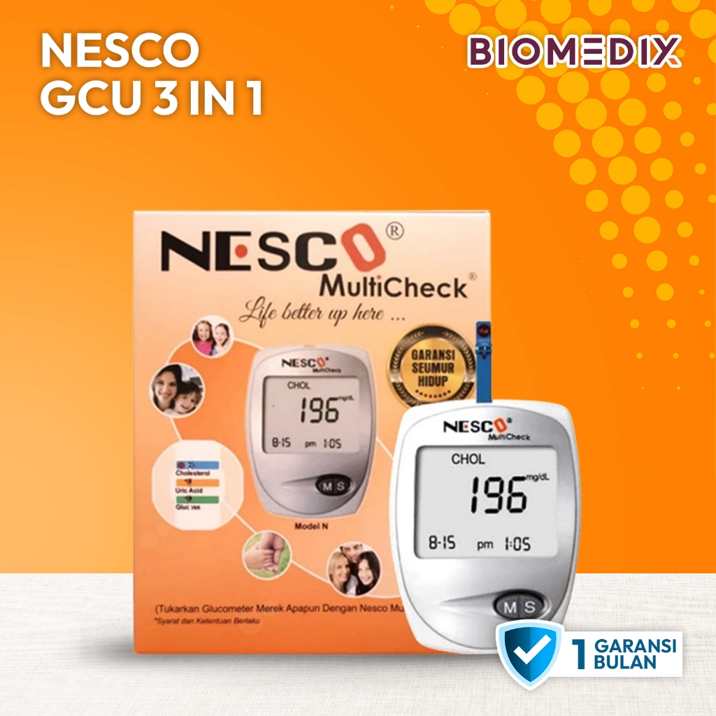 Alat Nesco Gcu Multicheck 3in1 / Alat Cek Gula Darah Kolesterol Asam Urat Nesco Gcu / Alat Cek Gula 