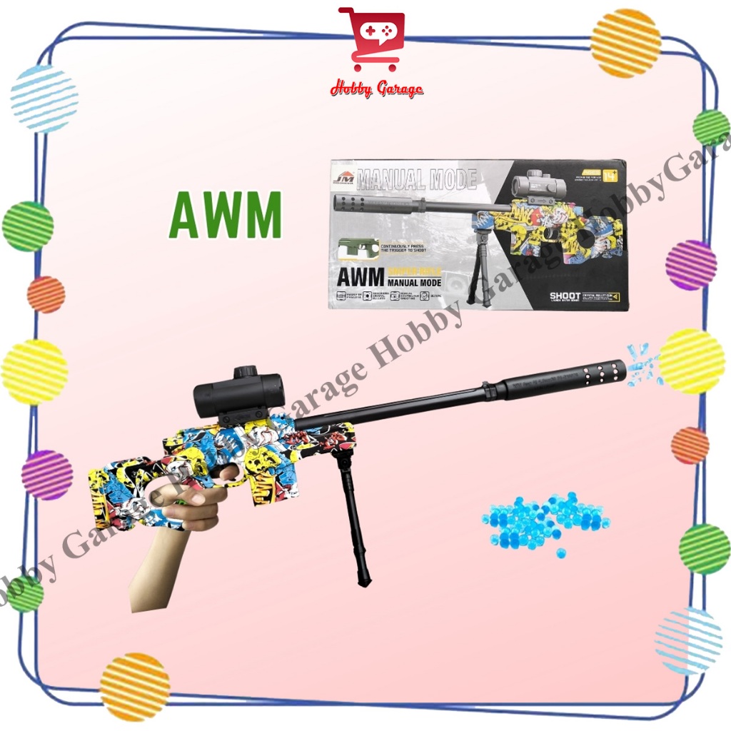 JM Indonesia Mainan Tembakan Anak AWM Watergel AWP Gun Water Gel WGG
