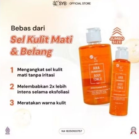 SYB AHA Skin Boost DNA Salmon Body Toner jumbo size 250ml