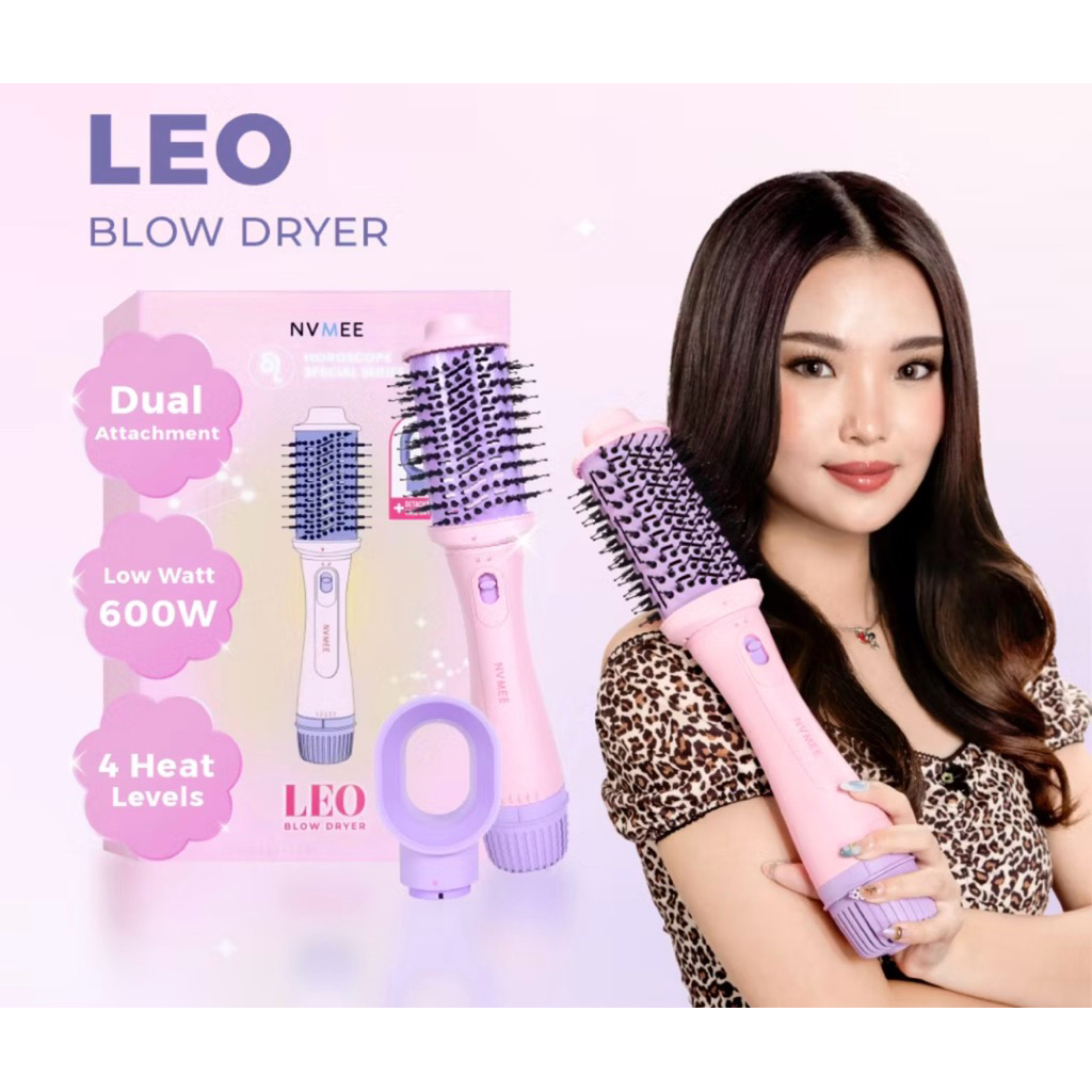 NVMEE - LEO Blow Dryer Sisir Pengeriring Hot Air 2in1 Low Watt Natural Blow With Volume