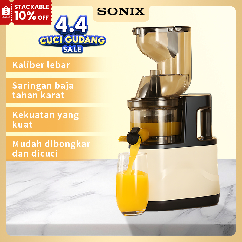 Sonix Multifungsi Slow Juicer SJC02 Extractor 800ML Large Kaliber Blender Stainless Steel Juicer Jus