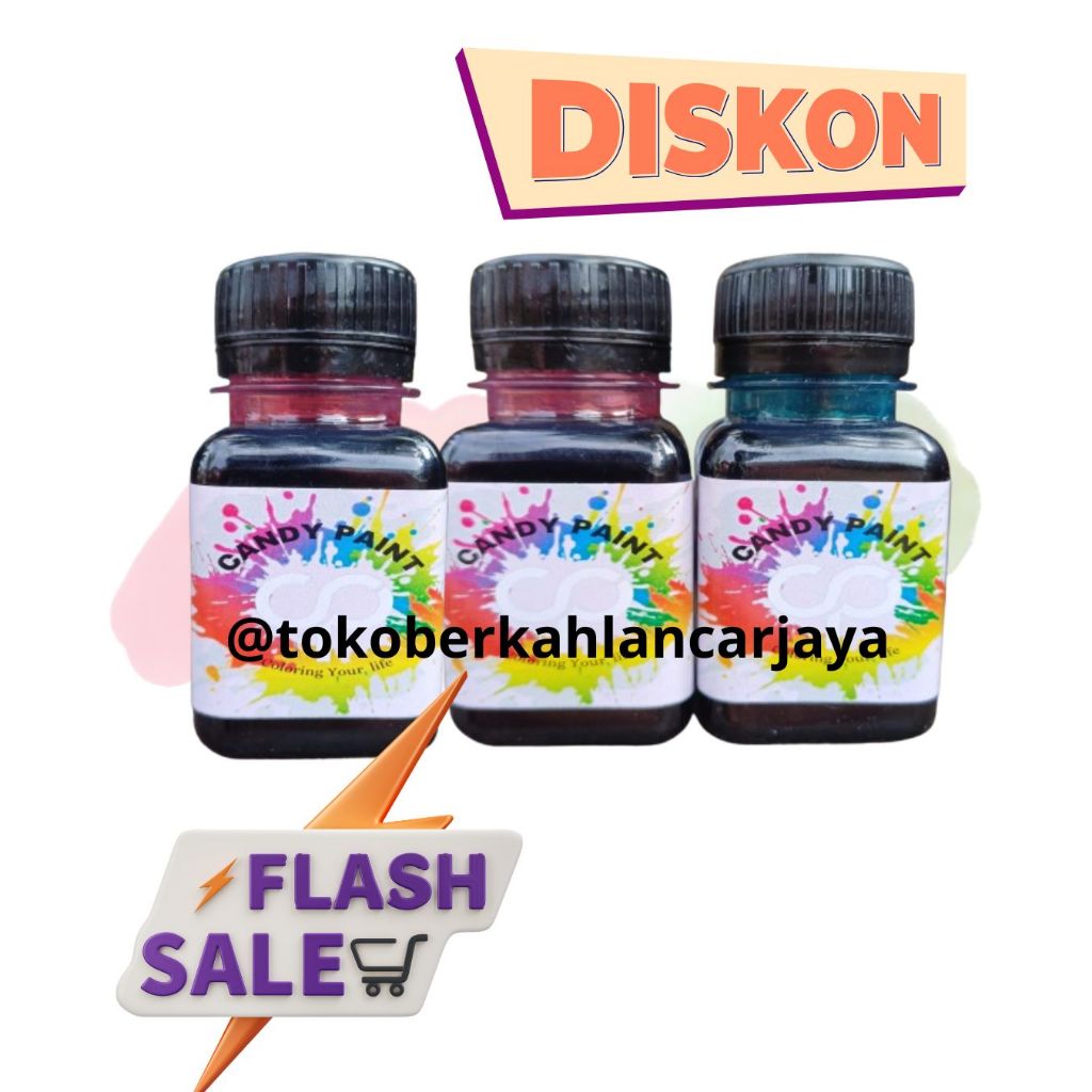 (OLES) 50 ML DAPAT 3 PCS CANDY PAINT CAT CHROME CANDY PAINT CAT POLES CAT PELAPIS VELG CHROME CANDY 