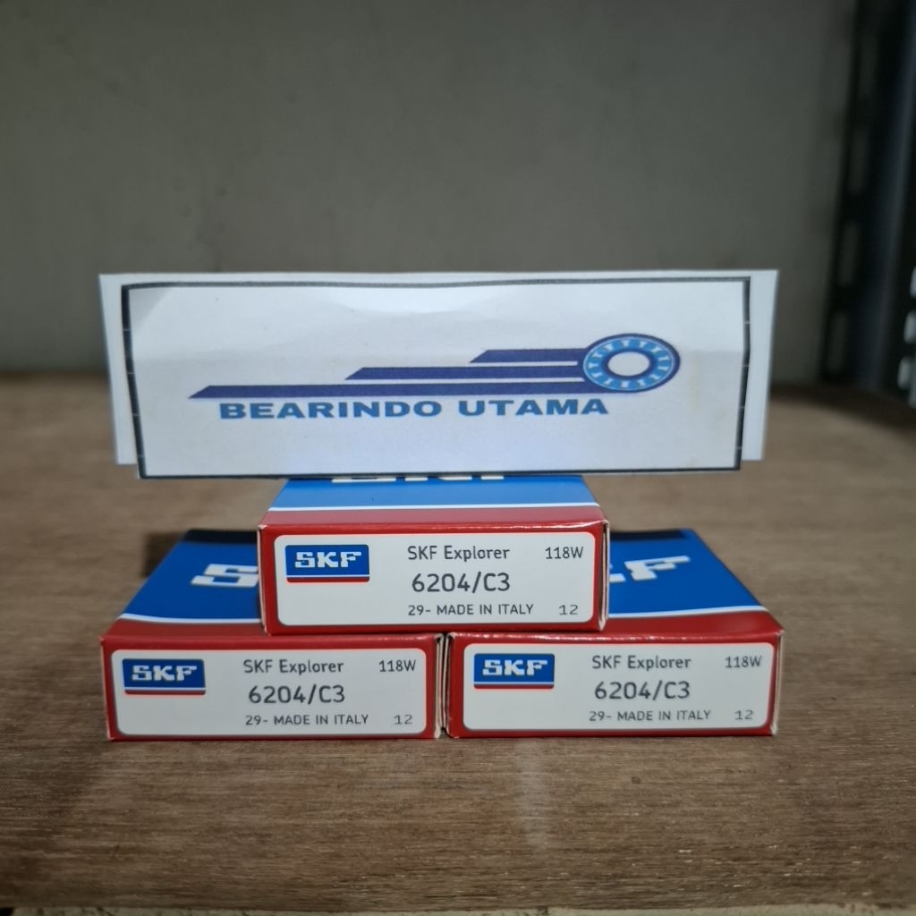 BEARING 6204 C3 / 6204/C3 SKF POLOS TANPA TUTUP