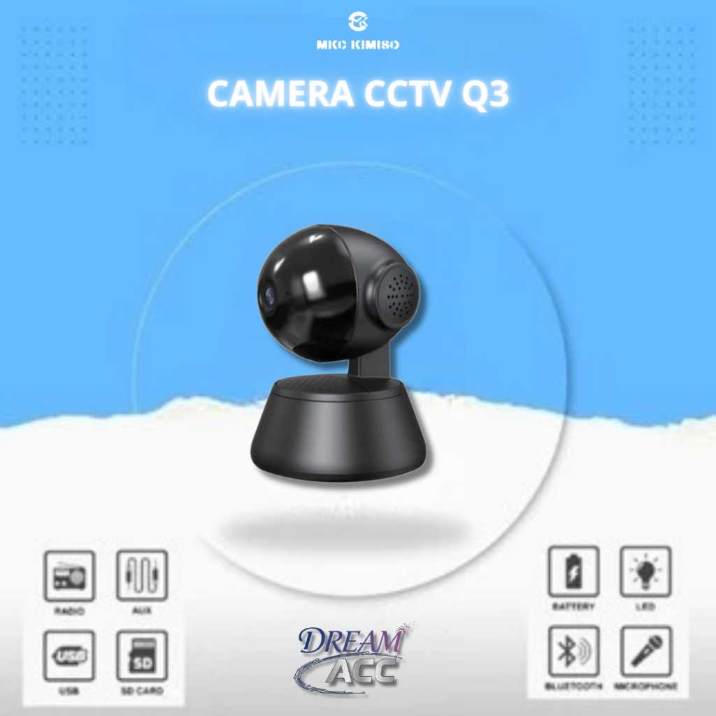DREAM ACC - V380PRO Q3 BLACK CAMERA 360° HD Night Vision