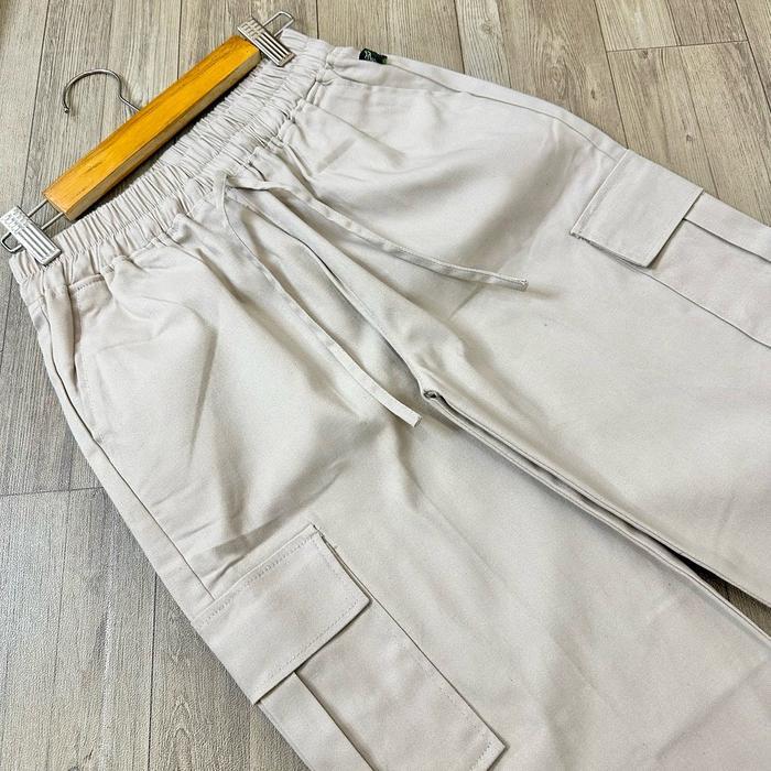 Cozie Culot Cargo - Celana Kulot Cargo Full Karet Panjang Twill Wanita Pasti Ori