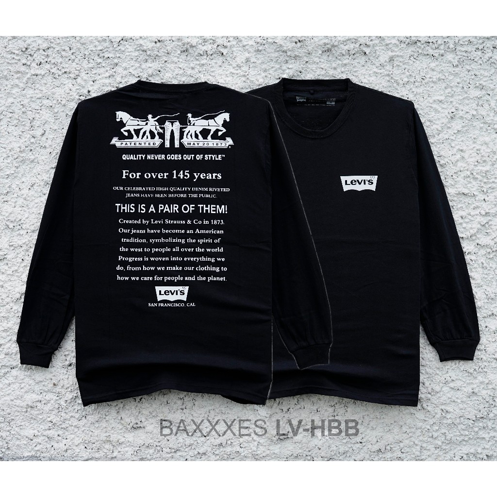 Kaos Branded - Kaos Pria Lengan Panjang Back Horses Premium