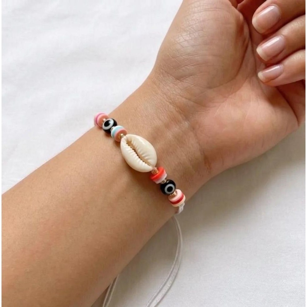 Sea Pearl Eye Evil Bracell/Gelang kerang eye evil/Eye evil/Gelang laut/Gelang kuwuk laut