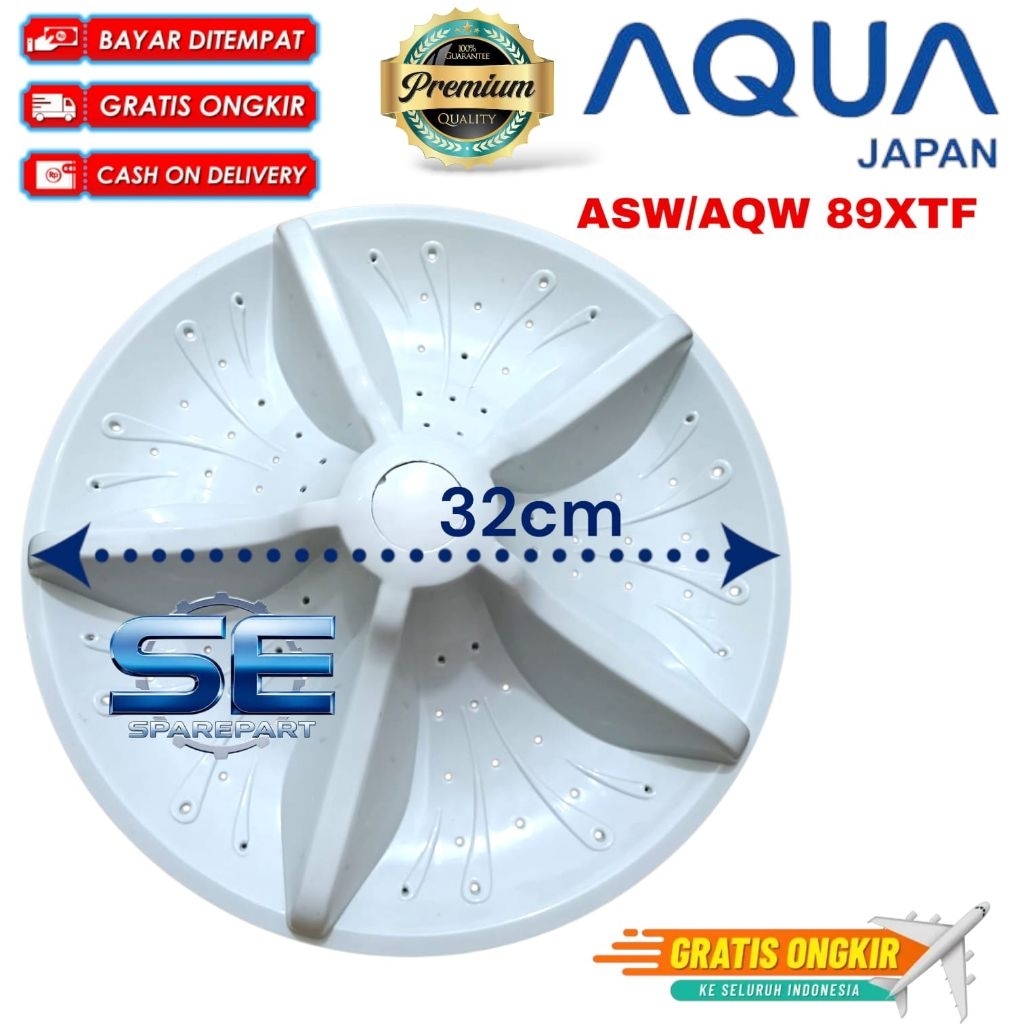 PULSATOR MESIN CUCI SANYO AQUA JAPAN AQW-89 asw89xtf 32Cm Gigi 11