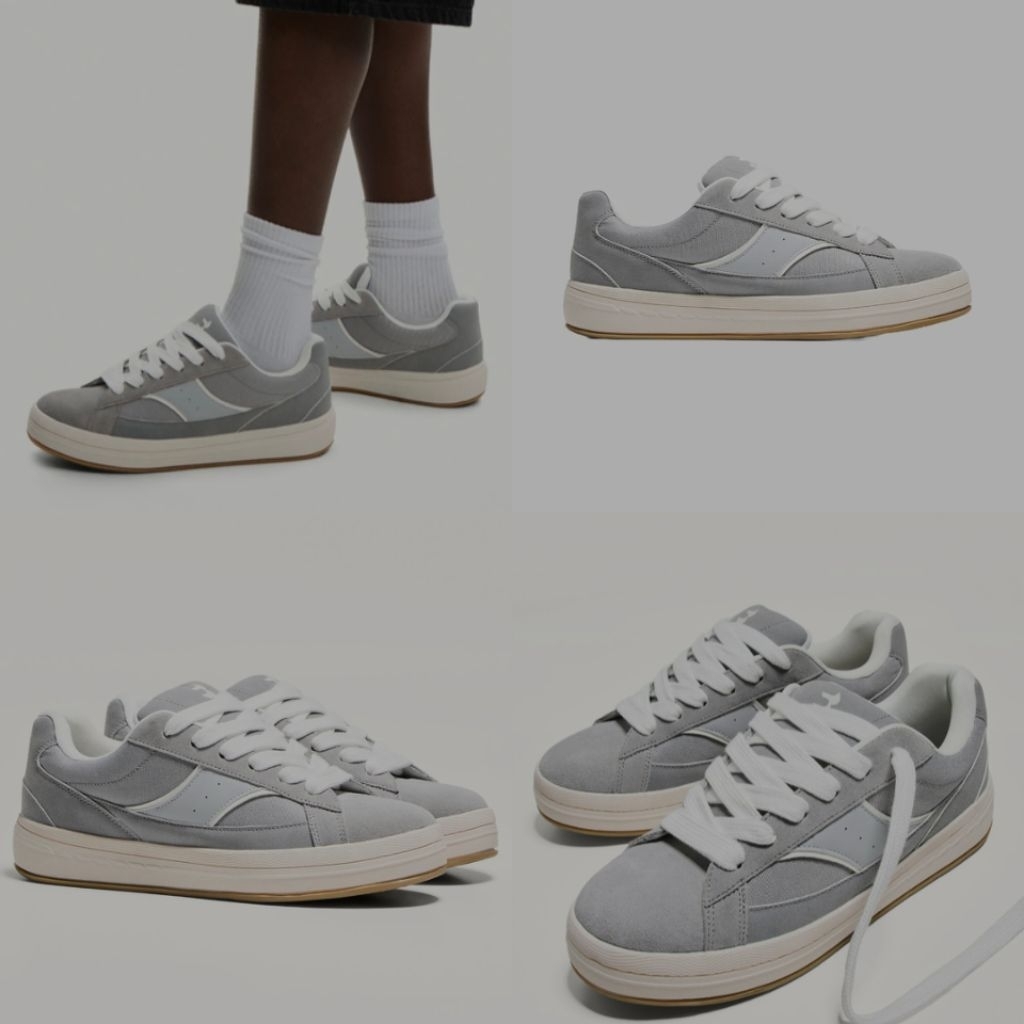 BERSHKA SEPATU SNEAKERS SKATER CHUNKY GRAY BARU ASLI ORIGINAL