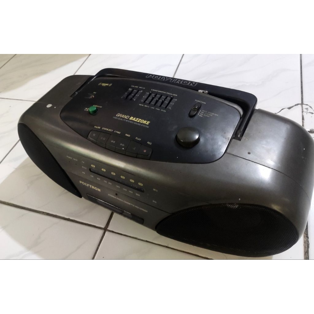 Radio tape compo Polytron ampli stereo equalizer bass woofer speaker mp3