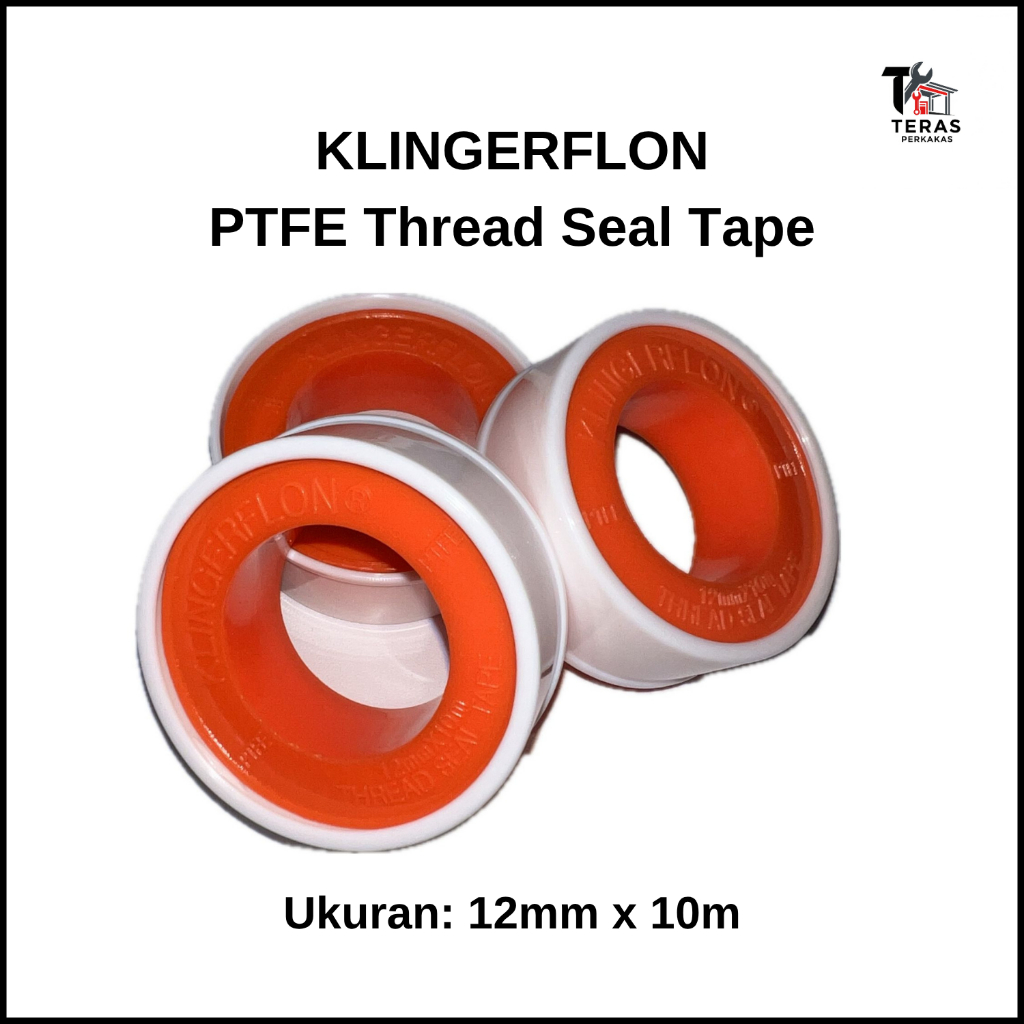 KLINGERFLON - PTFE Thread Seal Tape / Tape Pipa Ukuran 12mm x 10m