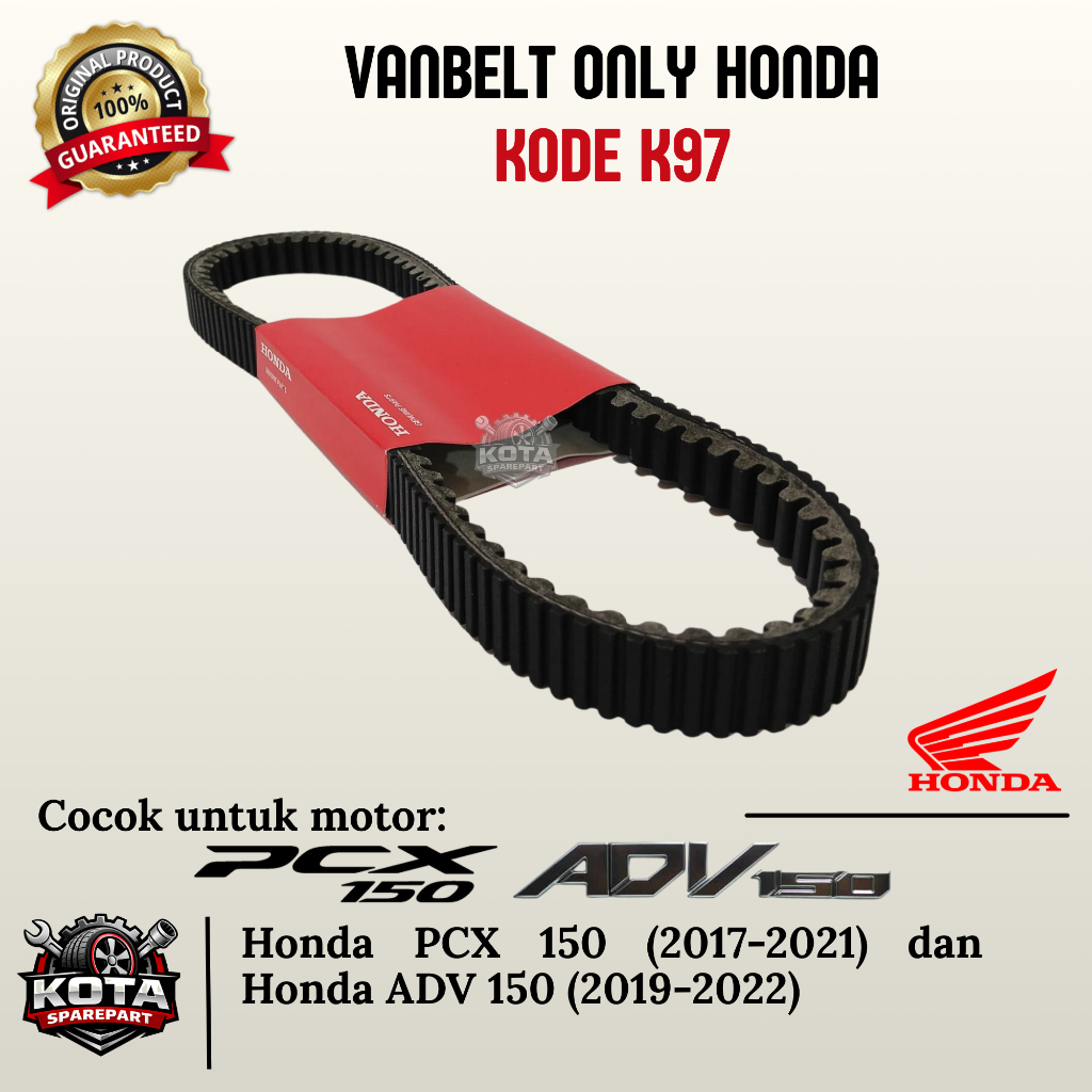 VANBELT ONLY ORIGINAL HONDA KODE K97 UNTUK MOTOR HONDA PCX 150 (2017-2021) DAN HONDA ADV 150 (2019-2