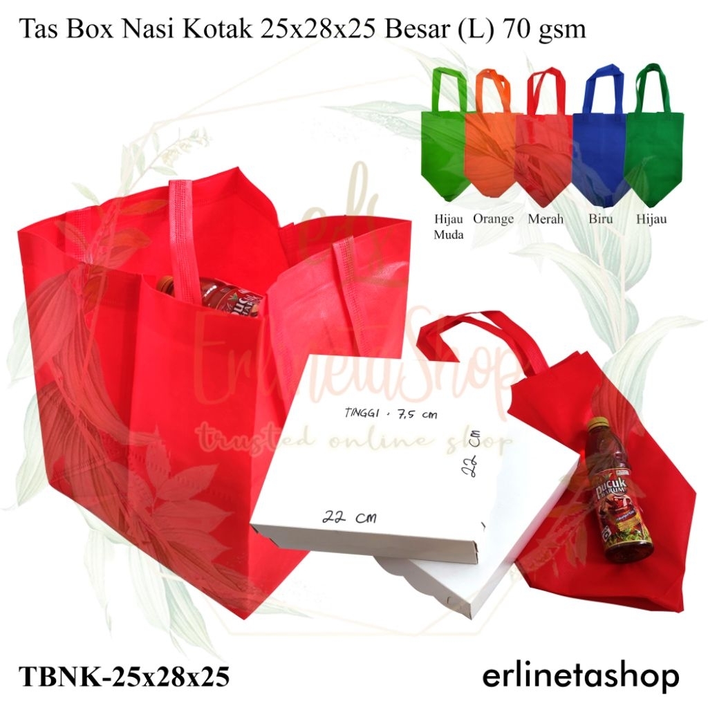 Tas Box Nasi Kotak 22x22 / Ukuran tas 25x25 Tinggi 28 cm / Tas hajatan / Tas sembako / Tas Berkatan 
