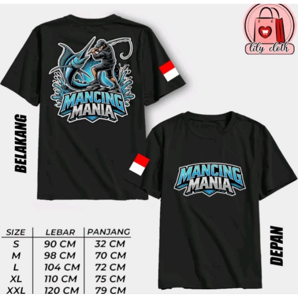 KAOS DISTRO LENGAN PENDEK-MANCING MANIA ADEM NAYAMAN DIPAKAI
