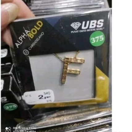 Kalung Carendelano AlphaBold Inisial Nama UBS Kadar 375 A - Z