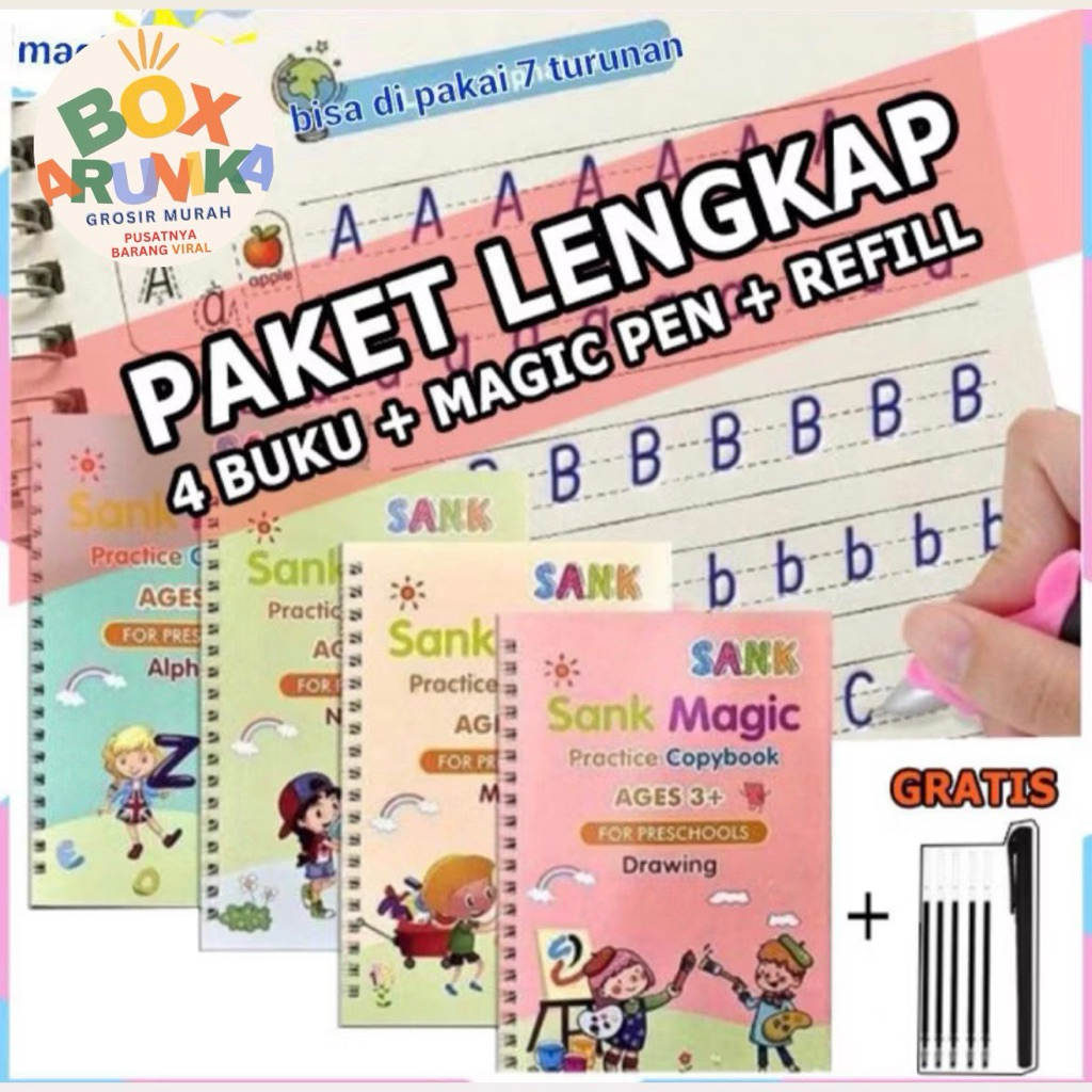 MAGIC BOOK - SANK MAGIC BOOK - Buku Sank Book Magic Sank Magic book 1 Set isi 4 Buku + pulpen