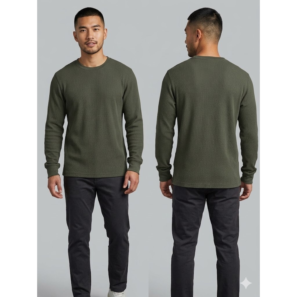 Kaos panjang polos waffle army