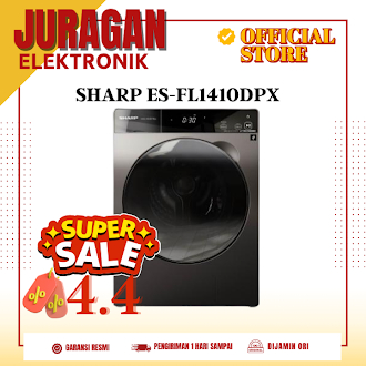 SHARP ES-FL1410DPX Mesin Cuci Washer 10.5KG Dryer 7 Kg J-Tech Inverter Allergant ESFL1410DPX FL1410D