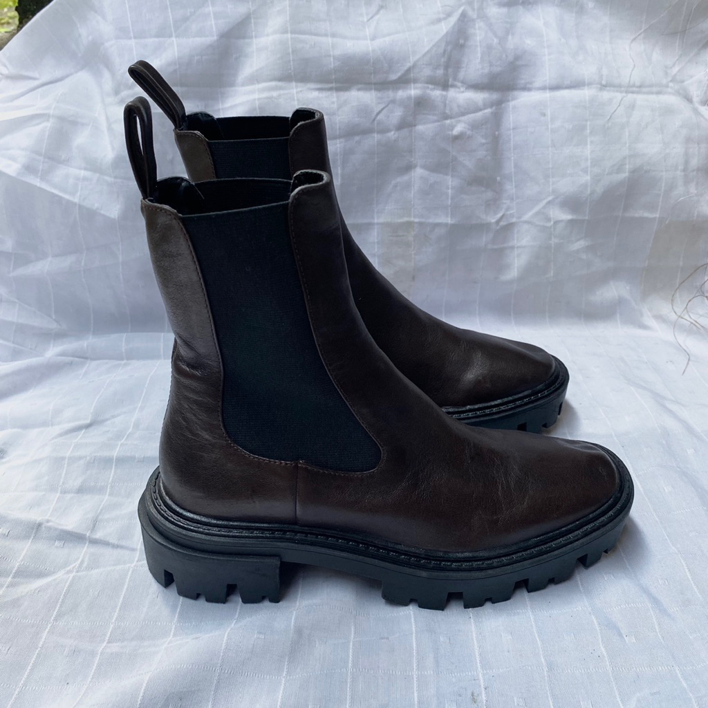 Zara Chunky Chelsea Boots scnd prlvd original Brown Chelsea Boots
