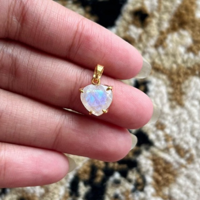 Liontin permata Natural Moonstone ring kunsar (kuning sari )