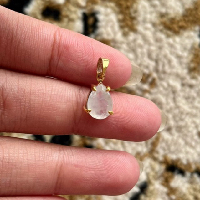 Liontin permata Natural Moonstone ring kunsar (kuning sari)