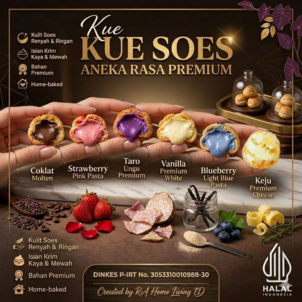 SOES ANEKA RASA 1KG - MIX COKLAT KEJU BLUEBERRY STRAWBERRY TARO VANILLA KUE SUS KERING LUMER 2KG 500