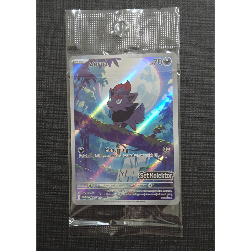 Zorua Promo Set Kolektor AR Pokemon Card Indonesia NM