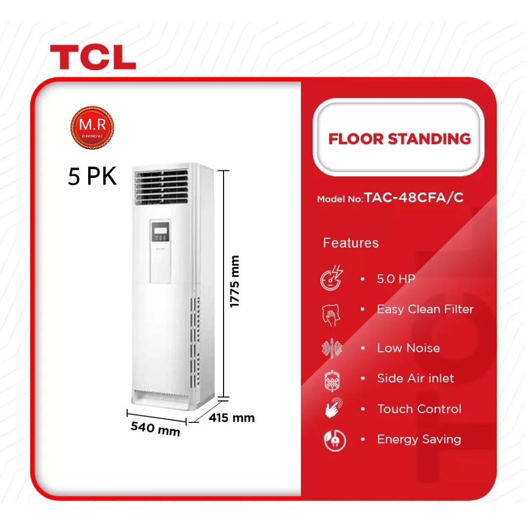 AC TCL FLOOR STANDING 5 PK TAC48CFA GARANSI RESMI 10 TAHUN
