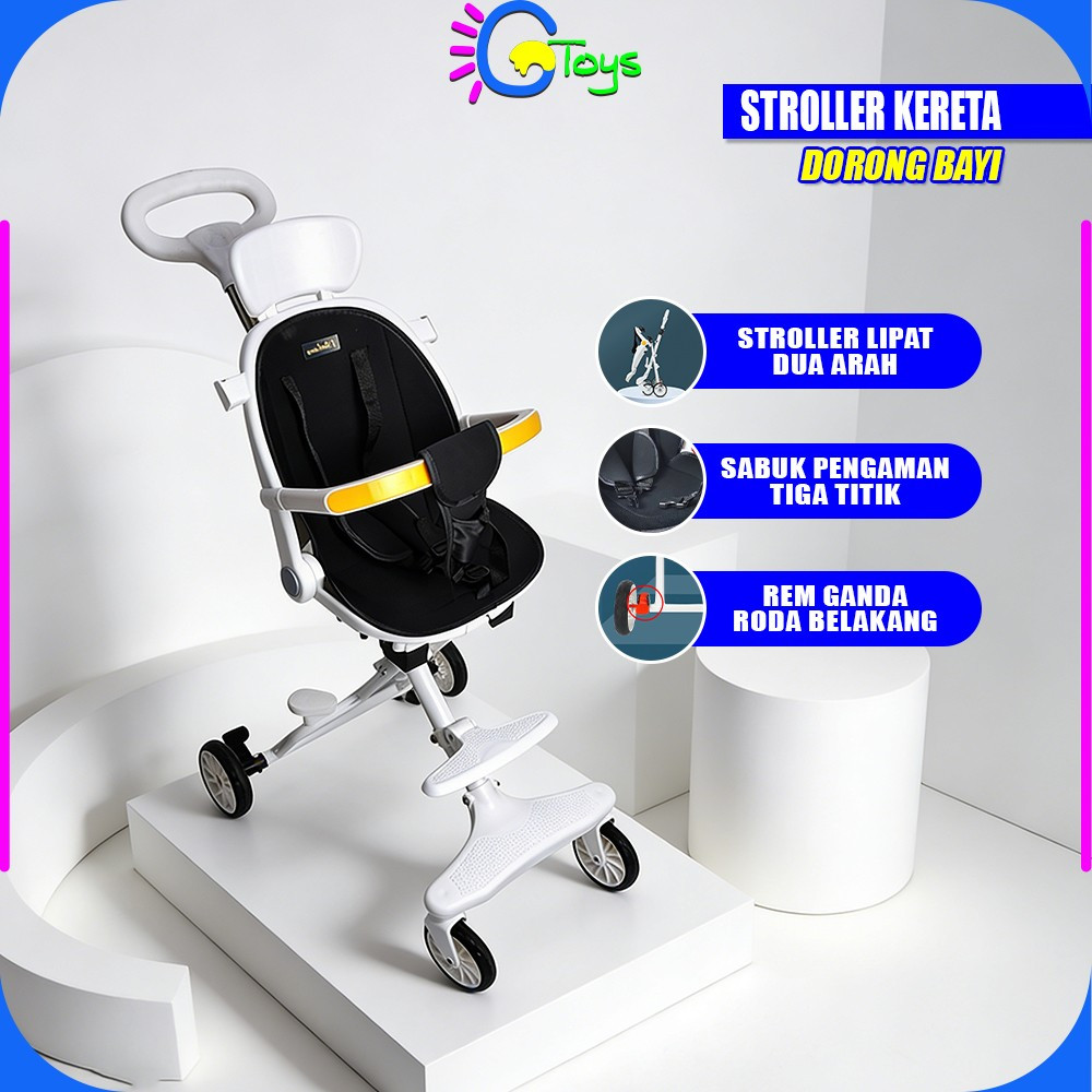 CR-C772 Kereta Dorong Bayi Lipat Dua Arah Stroller Dorong Bayi Dengan Atap / Perlengkapan Bayi Porta