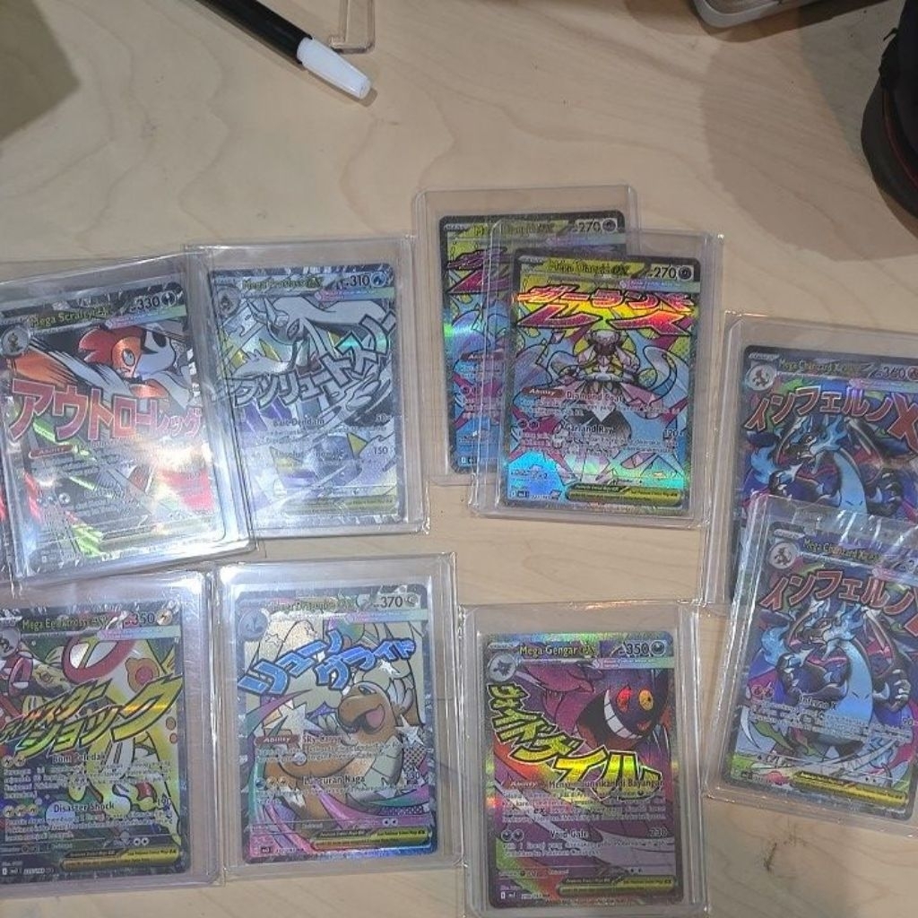 Kartu TCG MA dari Mega Impian Indonesia (Charizard, Gengar, Dragonite, Lucario, Hawlucha, Gardevoir,