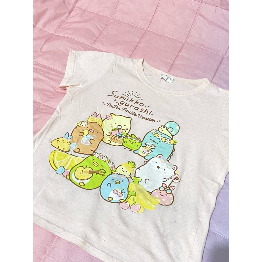 BABY TEE SUMIKKO GURASHI Kaos anak wanita ld kecil lucu imut aesthetic pink coquette