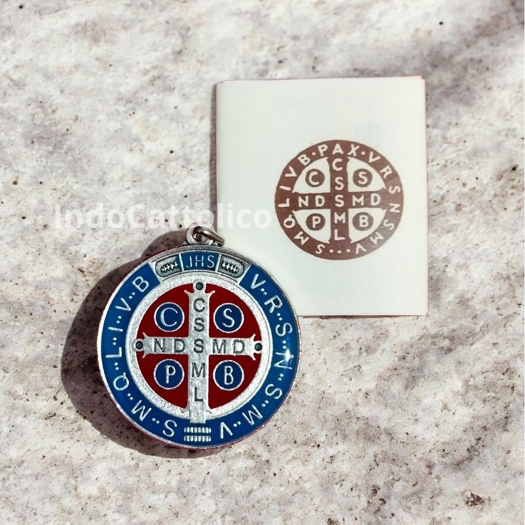 MEDALI SANTO BENEDIKTUS Original ITALY | +Lampiran ttg Medali Salib St Benediktus
