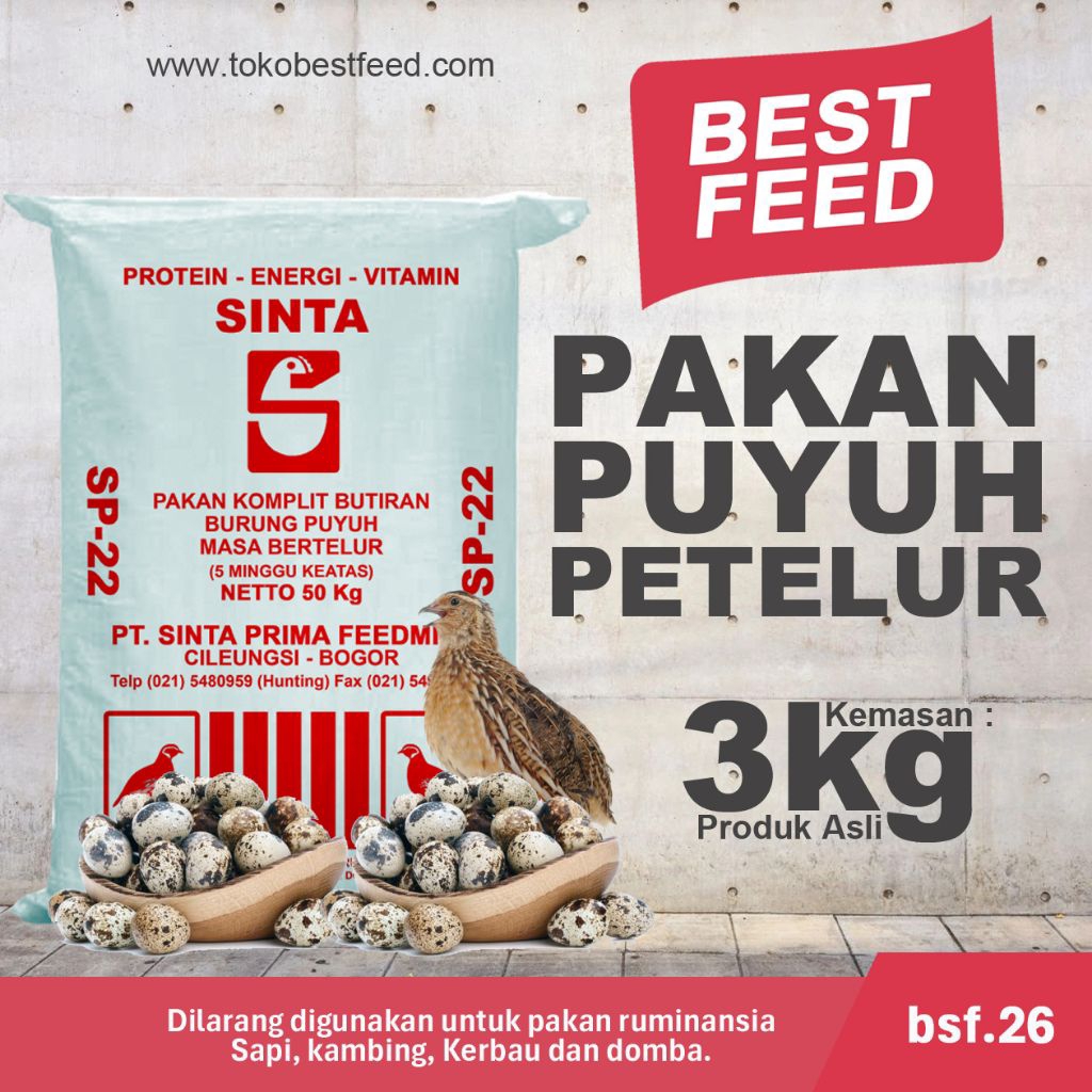 SP-22 | PAKAN PUYUH PETELUR | REPACK 3 KG | EKONOMIS