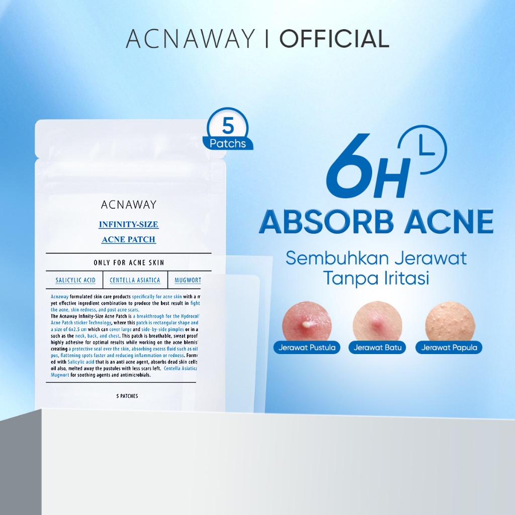 ACNAWAY Infinity Acne Patch – Acne Patch Ukuran Besar 6x2.5cm untuk Jerawat | Breathable, Tipis & Sw