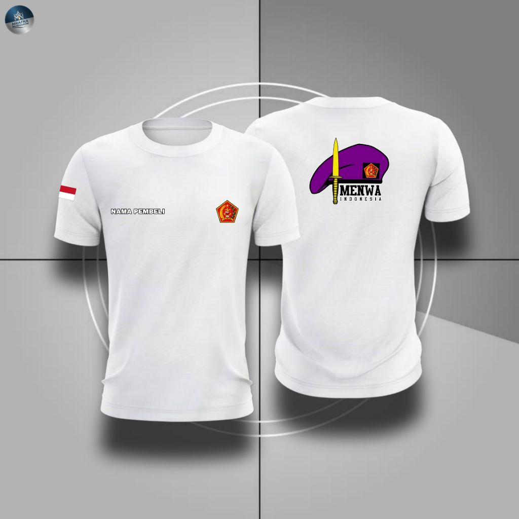 MENWA INDONESIA kaos drifit embose lengan pendek terbaru bisa tambah nama pembeli gratis(inbox selle