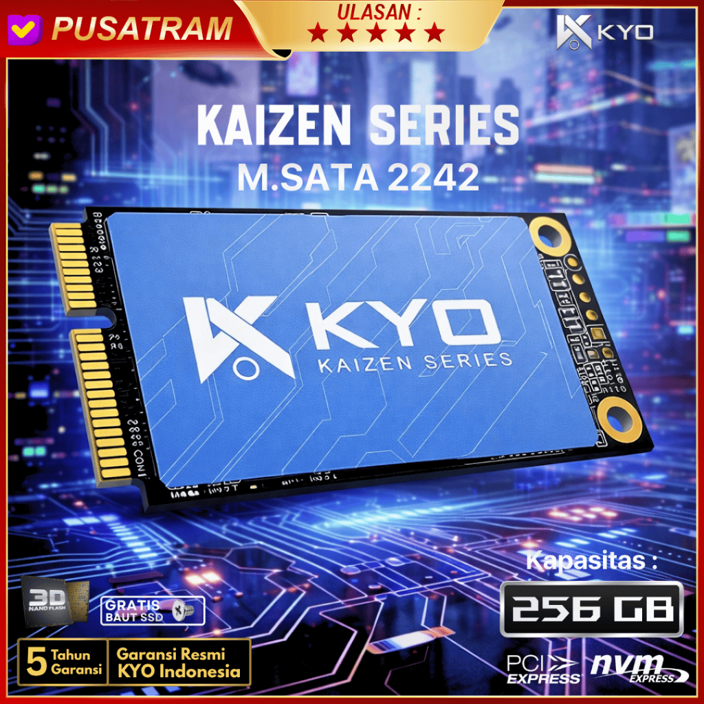 SSD MSATA / M.SATA / M SATA 256GB KAIZEN RESMI (GARANSI 5 TAHUN)