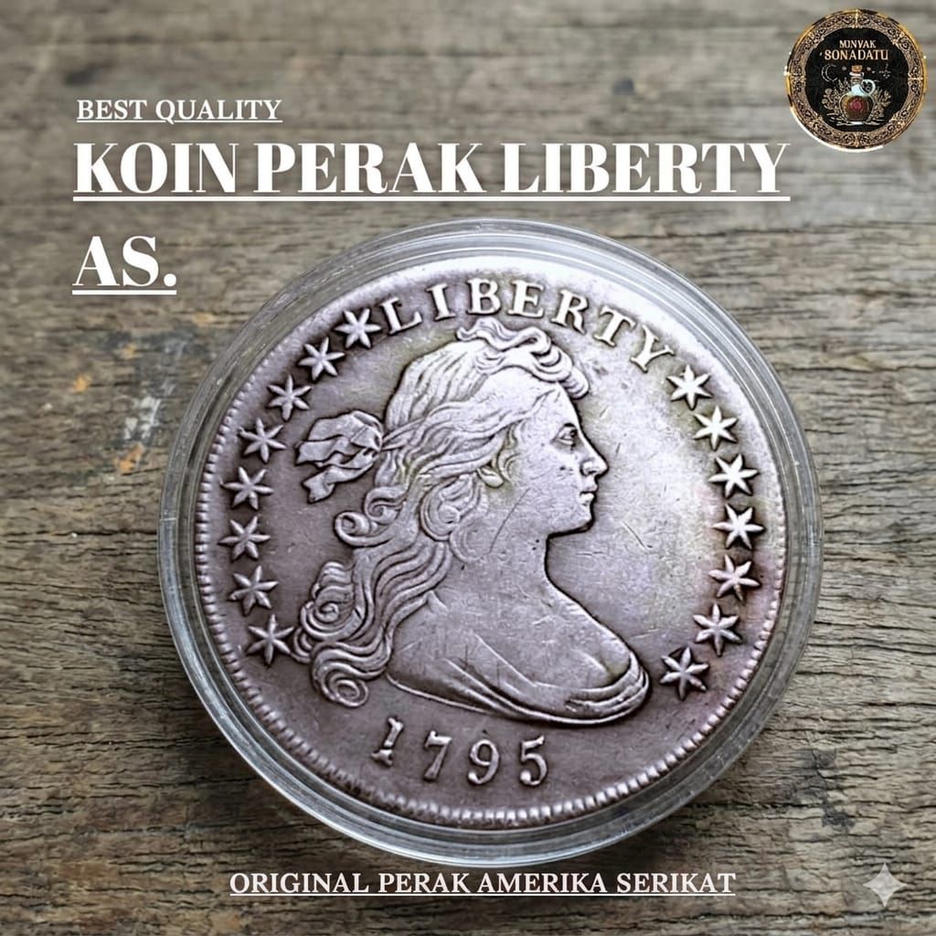 Original Perak Koin Liberty 1795 Koin Liberty Draped Bust Asli Original