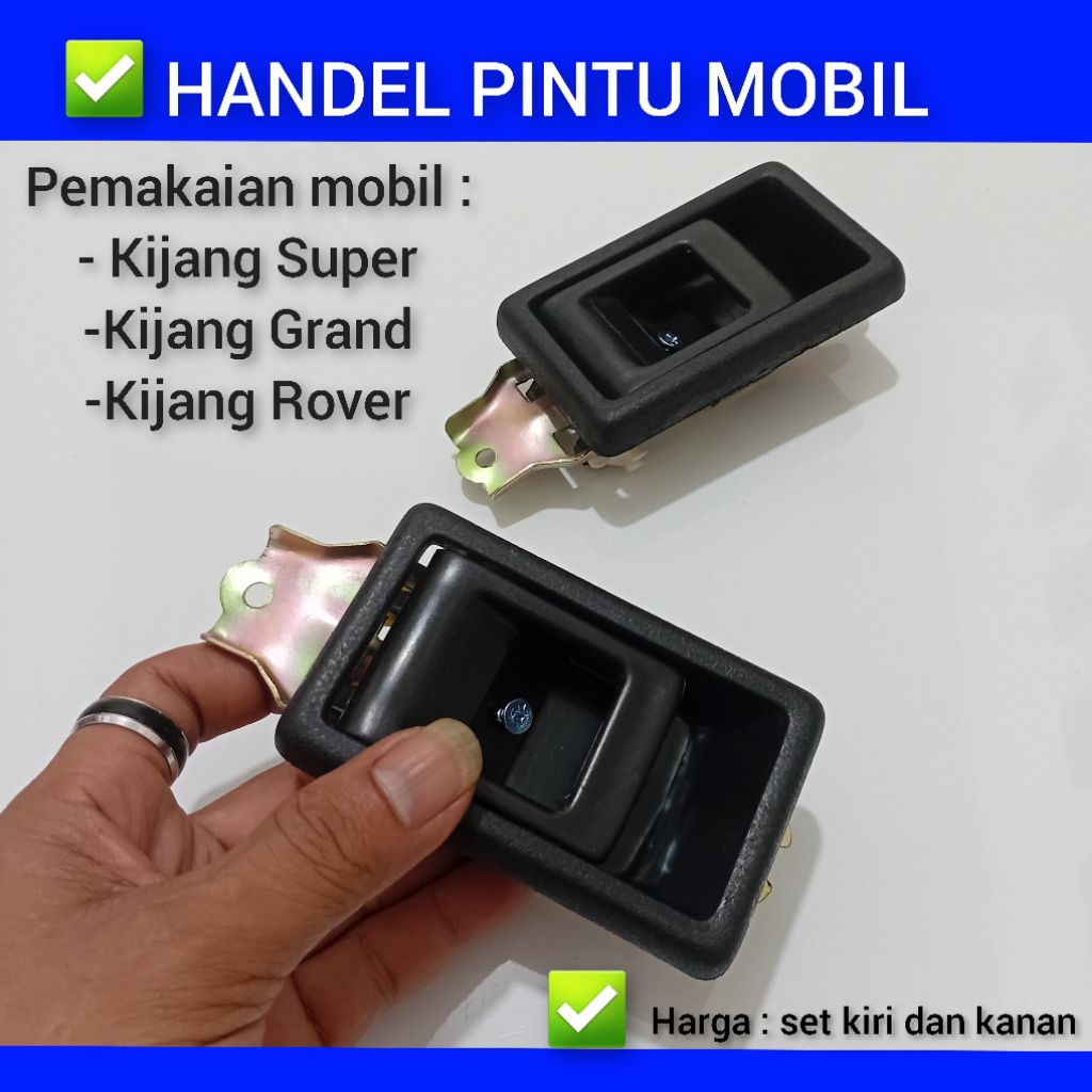 Handle/handel tarikan pintu bagian dalam mobil kijang super/grand/rover harga set kiri dan kanan.