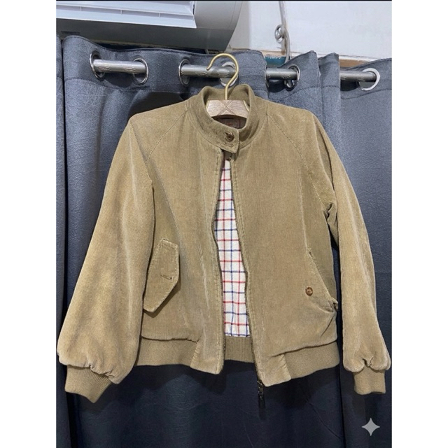 The Cordwainer Tartan-Lined Corduroy Harrington Jacket