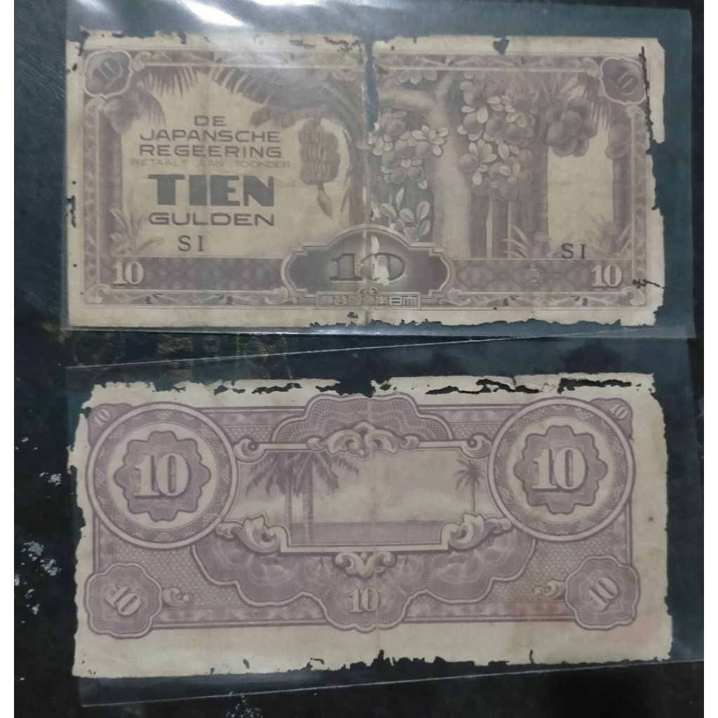 Uang jaman jepang 10 gulden DJR de JAPANSCHE regeering