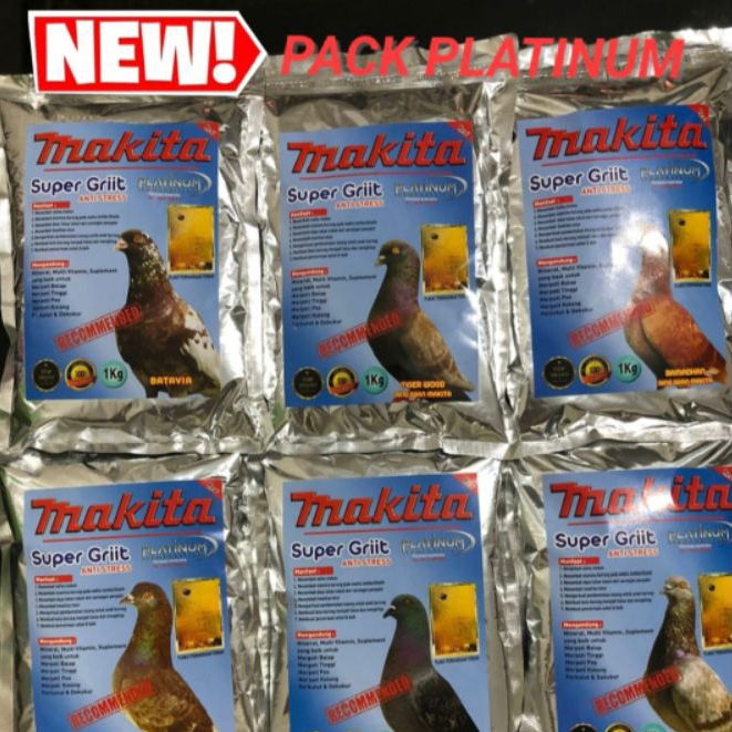 GRIT MAKITA PLATINUM SUPER ASINAN BURUNG MERPATI DEKUKUR PUTER DARA MAKANAN BURUNG SEHAT