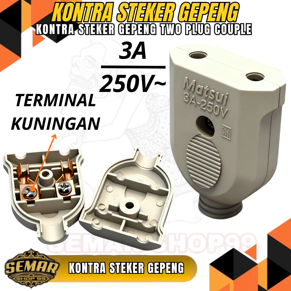 Contra Steker Gepeng Loyal Terminal Kuningan/Contra Steker Gepeng/Pasangan Colokan Gepeng/Kontra SNI