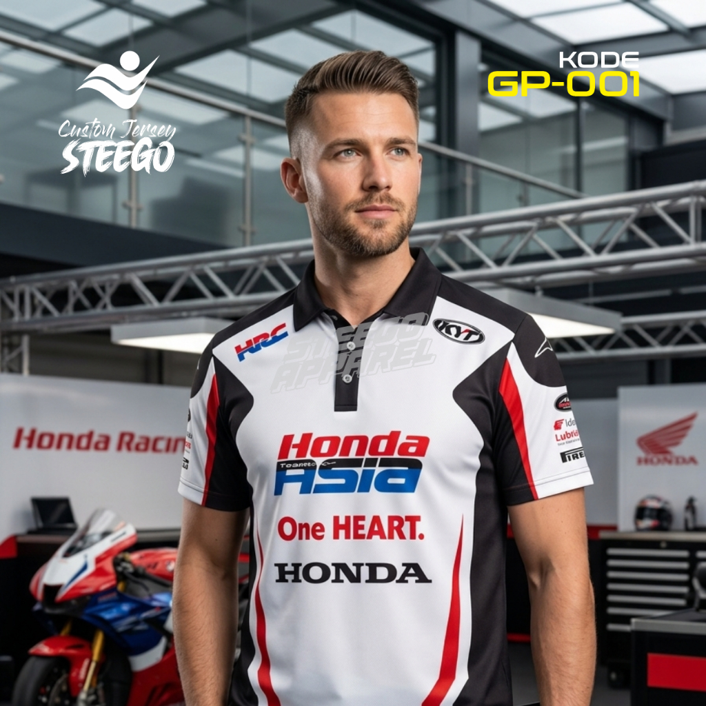 Kaos Jersey Full Printing Honda Team Asia Veda Ega Pratama Moto3 Motogp - Kaos Full Printing Custom 