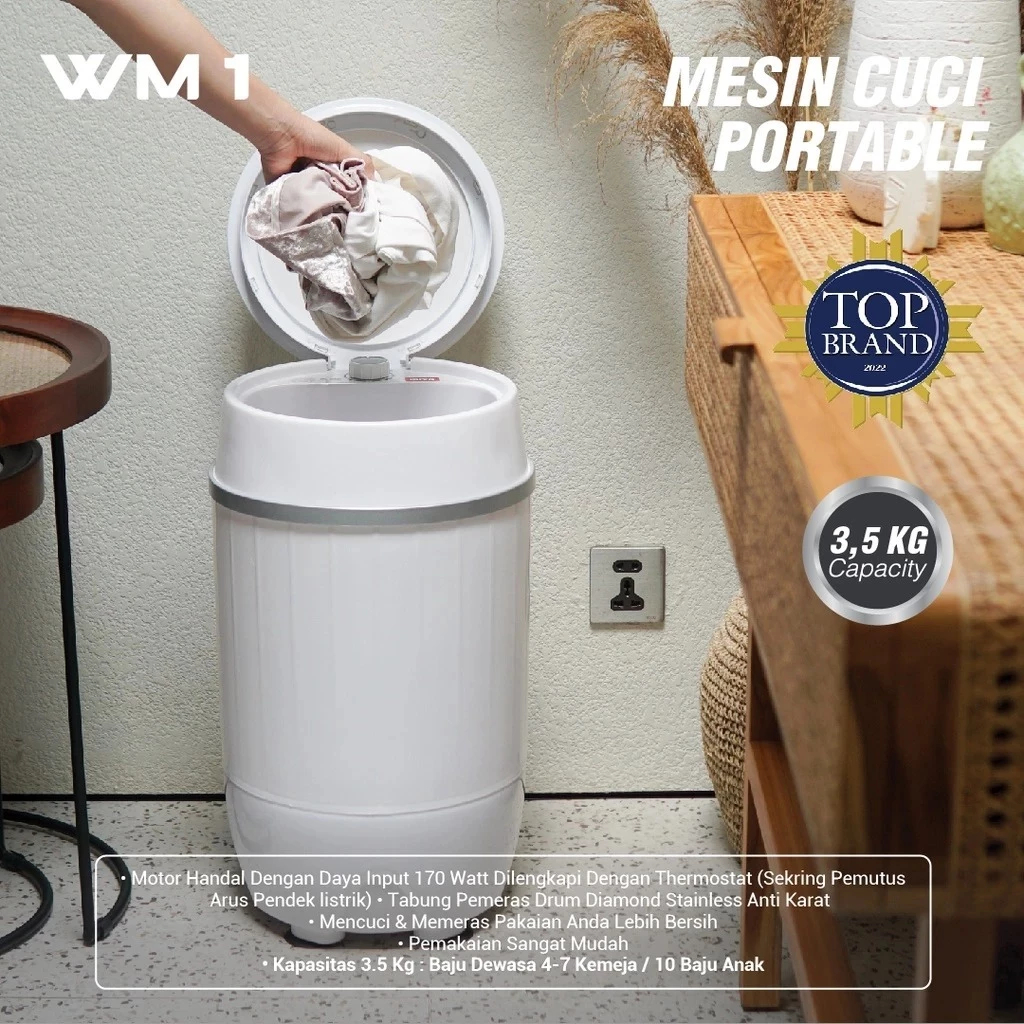 MITO WM1 Mesin Cuci Mini Portable Anak Kost Kapasitas 3,5 KG Original – Nuansa Berau