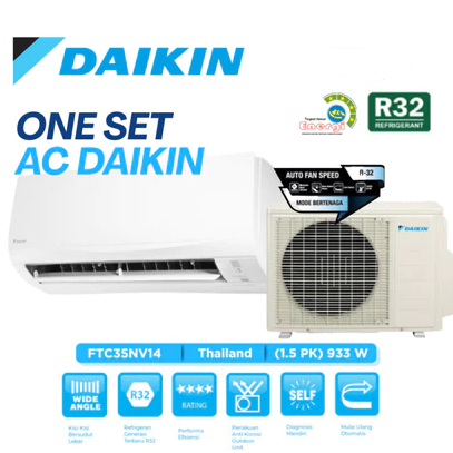 AC DAIKIN 1,5 PK FTC35NV14 MADE IN THAILAND ( INDOOR+OUTDOOR )