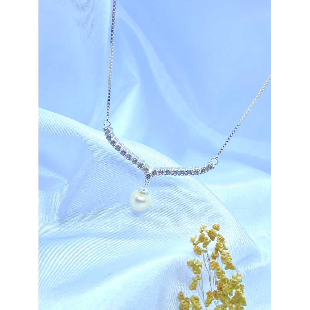 KALUNG PERAK AUREL MUTIARA AIR TAWAR