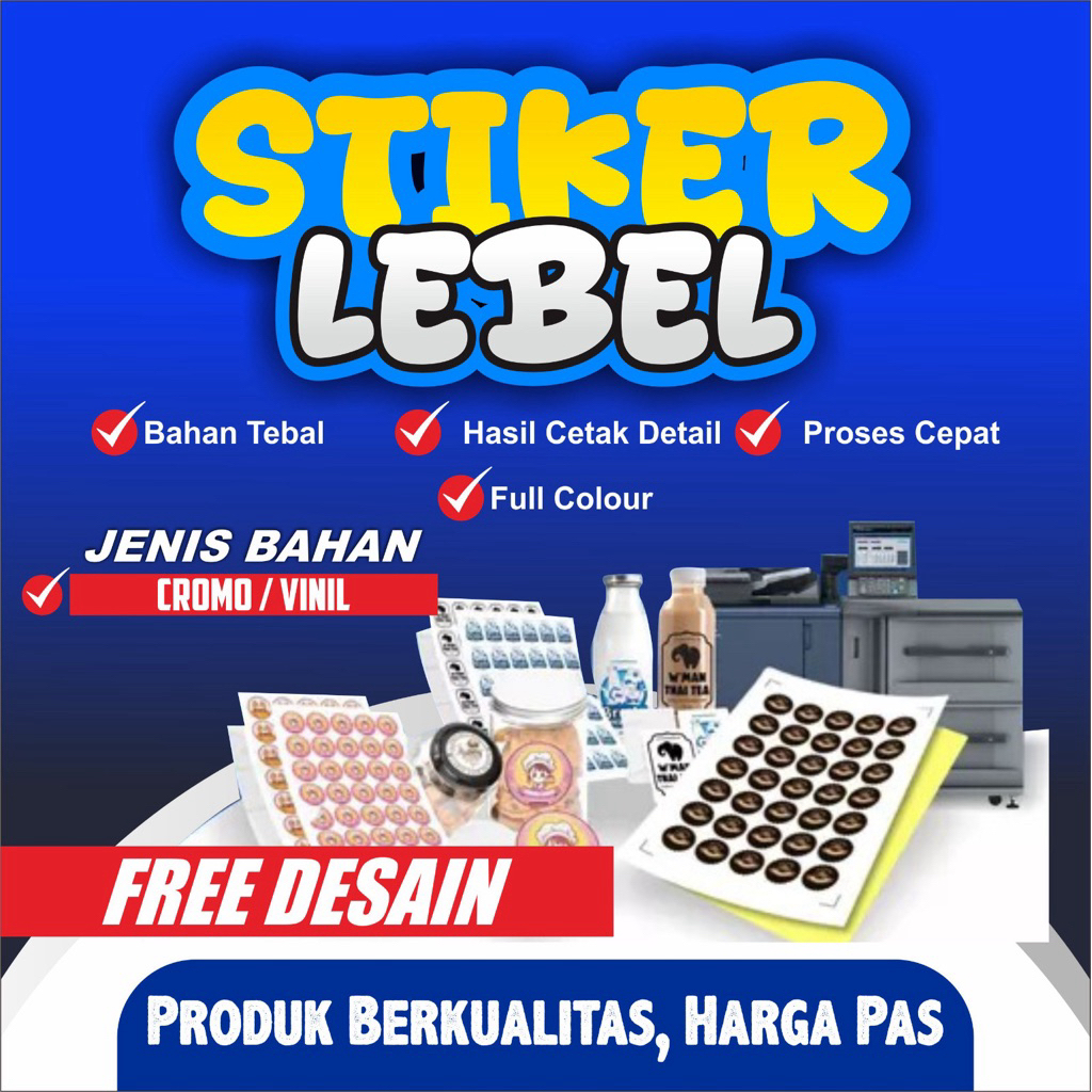 STIKER LEBEL KEMASAN | CETAK STIKER LEBEL BUAT KEMASAN | STIKER CUSTOME