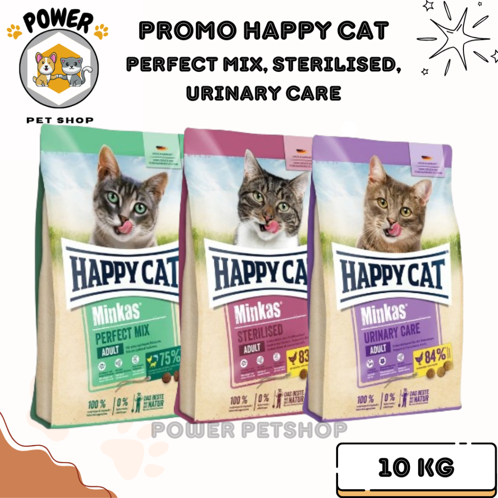 PROMO HAPPY CAT MINKAS PERFECT MIX, STERILISED, URINARY CARE, JUNIOR CARE, KITTEN CARE 10KG FRESHPAC